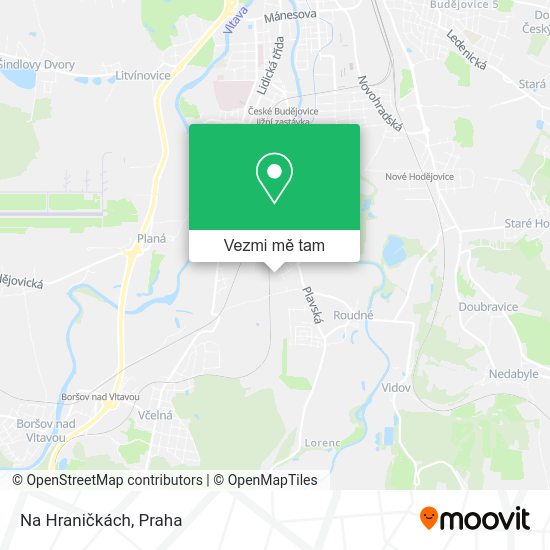 Na Hraničkách mapa
