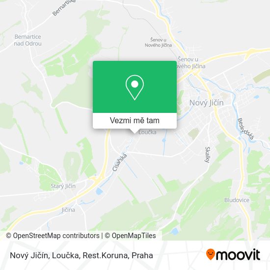 Nový Jičín, Loučka, Rest.Koruna mapa