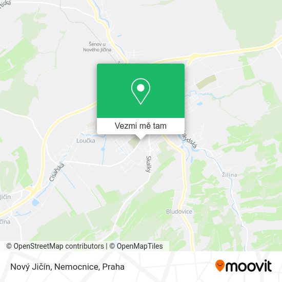 Nový Jičín, Nemocnice mapa