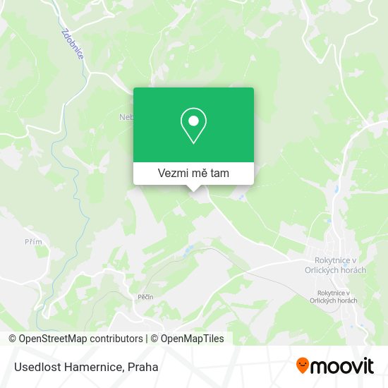 Usedlost Hamernice mapa