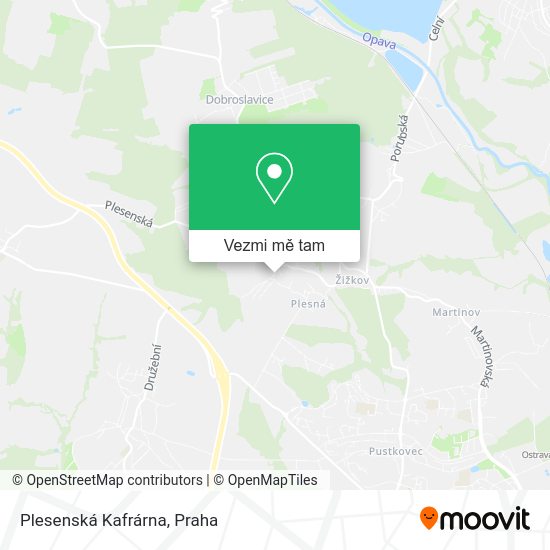 Plesenská Kafrárna mapa