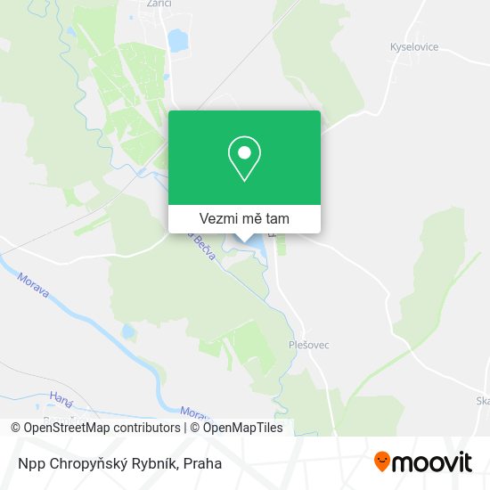 Npp Chropyňský Rybník mapa