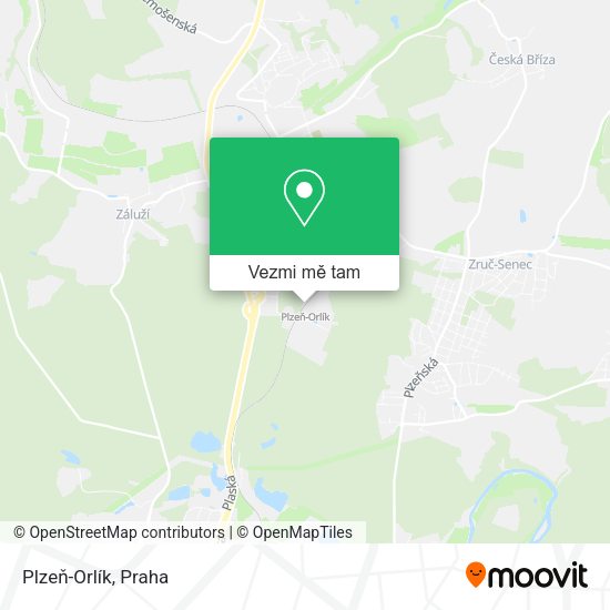 Plzeň-Orlík mapa