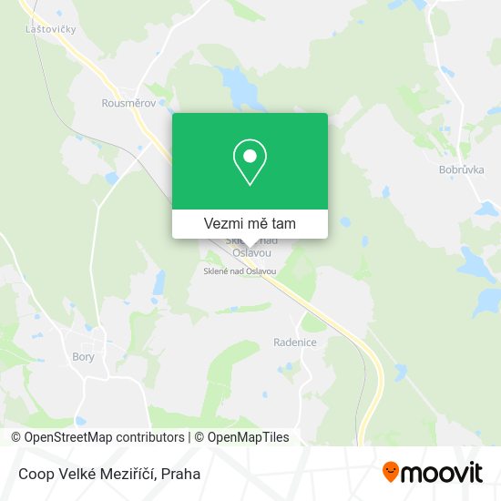 Coop Velké Meziříčí mapa