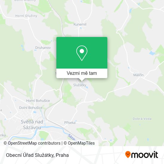 Obecní Úřad Služátky mapa
