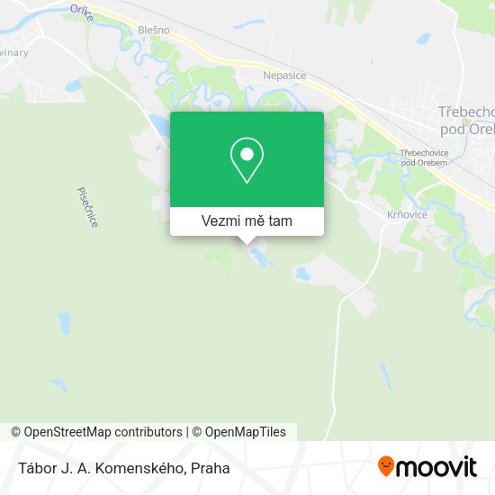 Tábor J. A. Komenského mapa