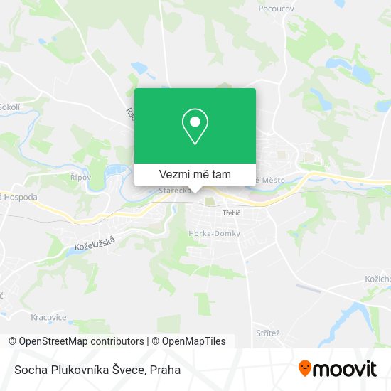 Socha Plukovníka Švece mapa