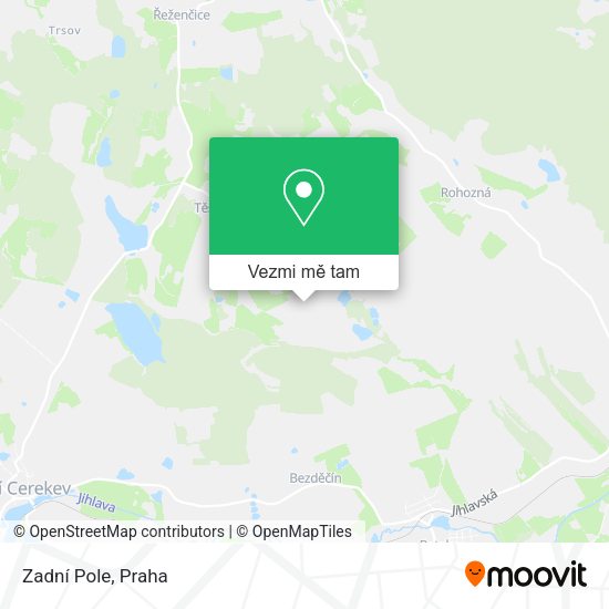 Zadní Pole mapa