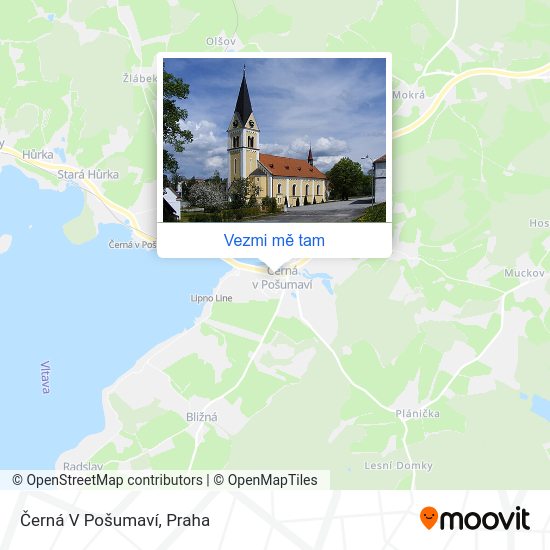 Černá V Pošumaví mapa