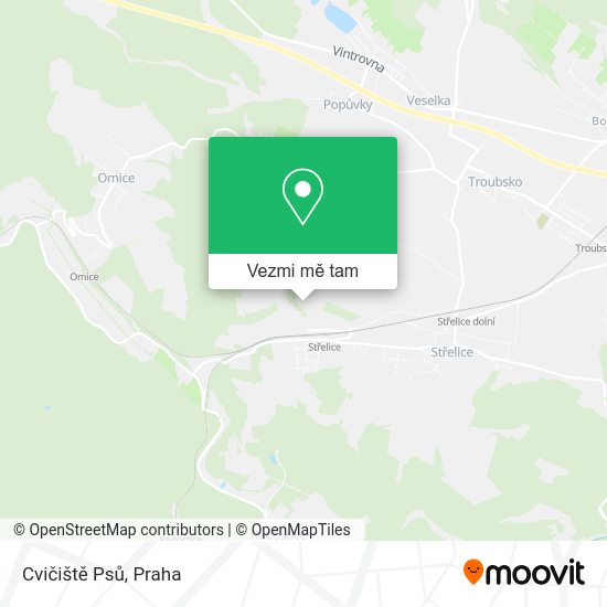 Cvičiště Psů mapa