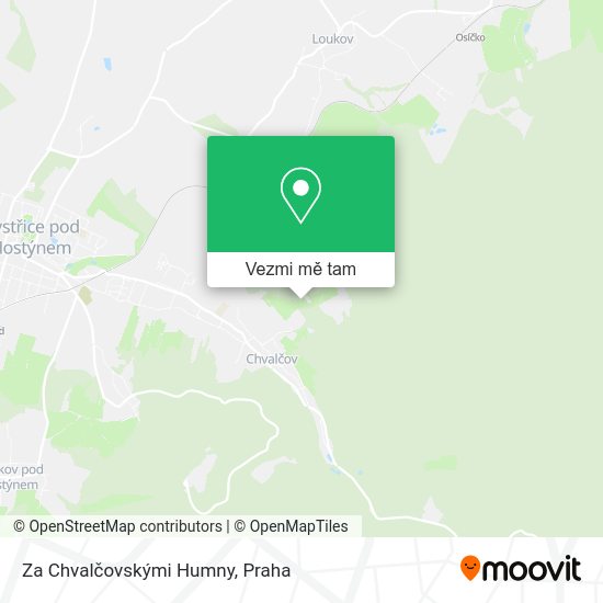 Za Chvalčovskými Humny mapa