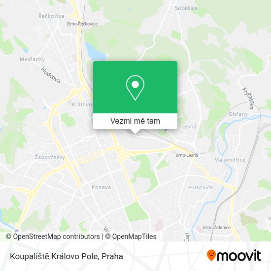 Koupaliště Královo Pole mapa