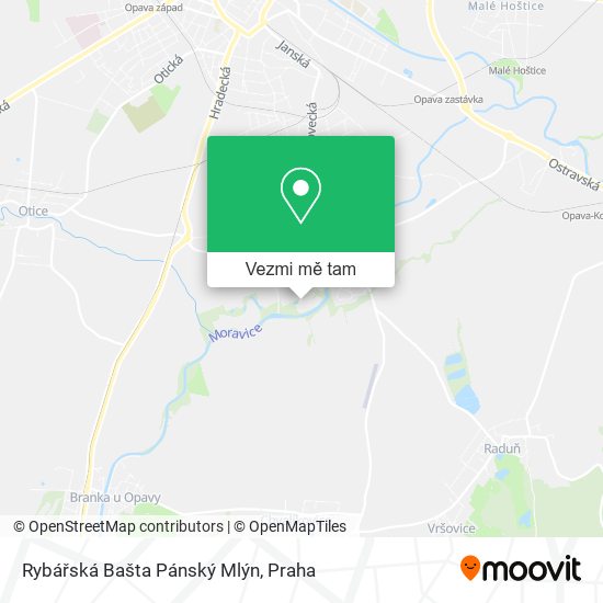 Rybářská Bašta Pánský Mlýn mapa