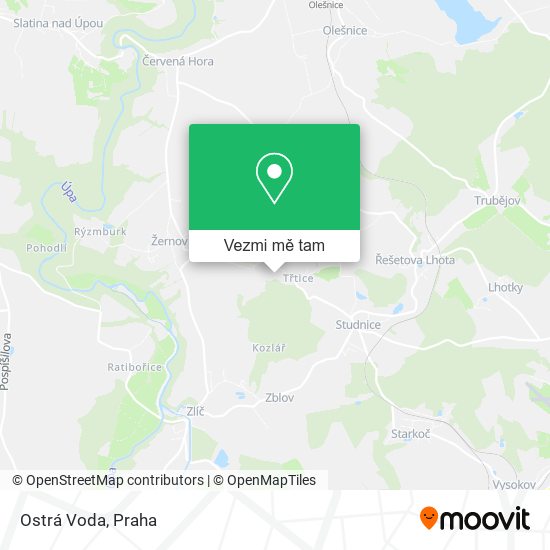 Ostrá Voda mapa