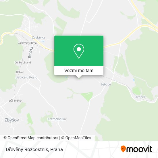 Dřevěný Rozcestník mapa