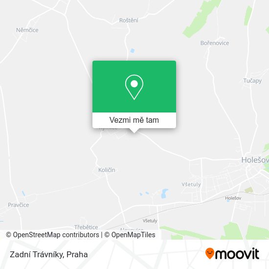 Zadní Trávníky mapa