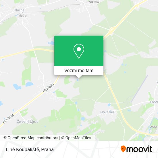 Líně Koupaliště mapa