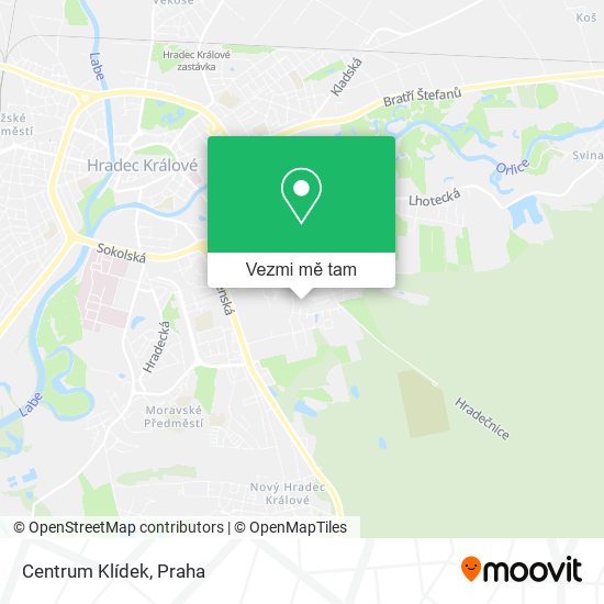 Centrum Klídek mapa