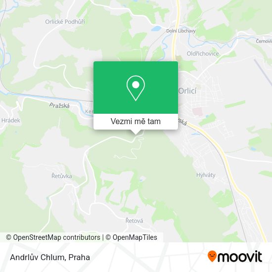 Andrlův Chlum mapa