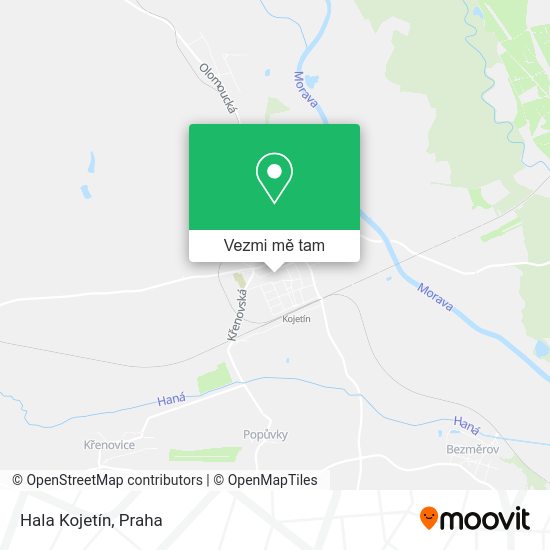 Hala Kojetín mapa