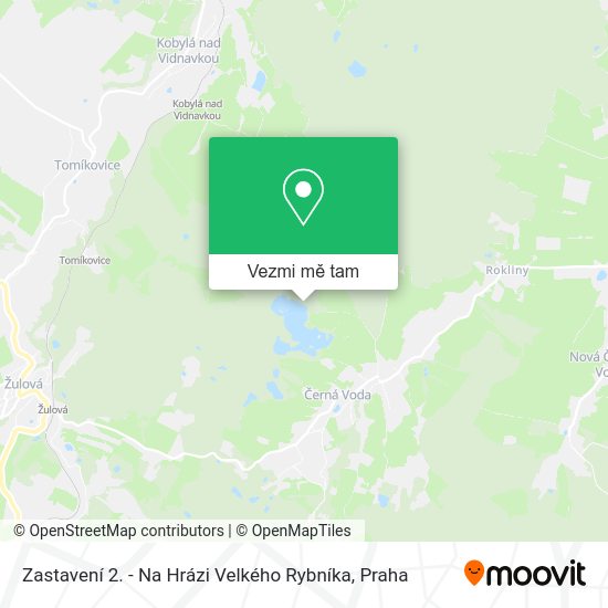 Zastavení 2. - Na Hrázi Velkého Rybníka mapa