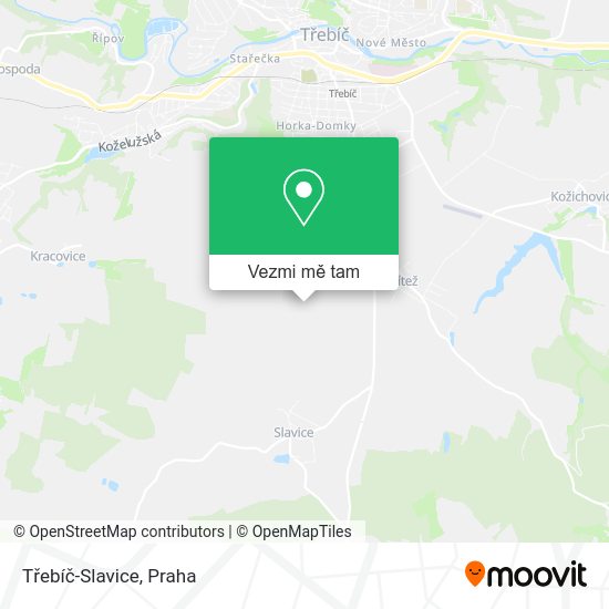 Třebíč-Slavice mapa