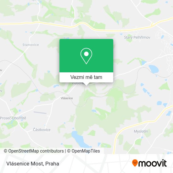 Vlásenice Most mapa