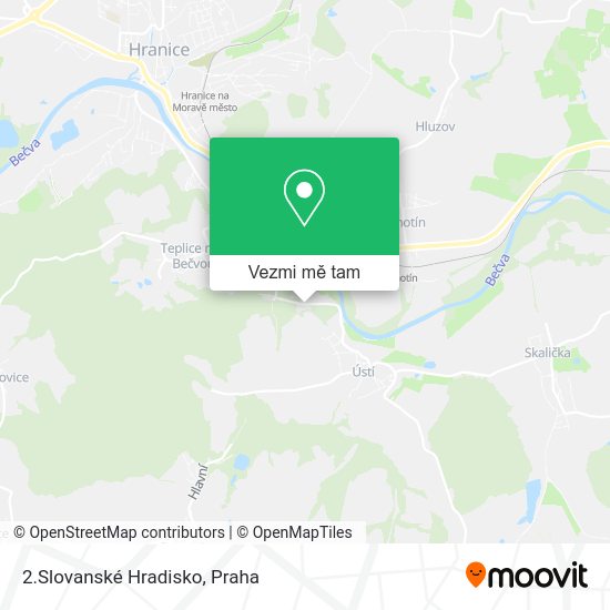 2.Slovanské Hradisko mapa