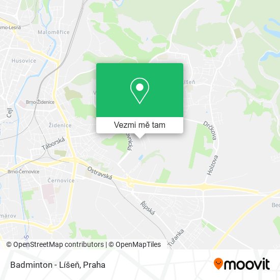Badminton - Líšeň mapa