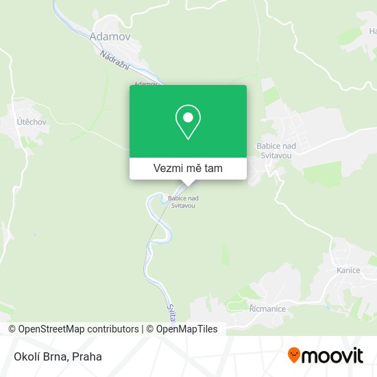 Okolí Brna mapa