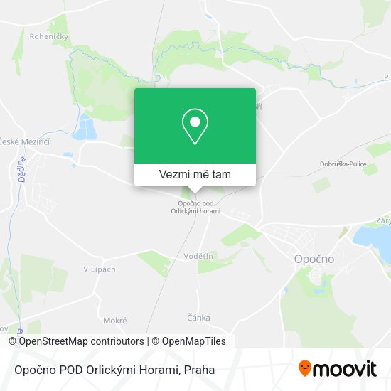 Opočno POD Orlickými Horami mapa