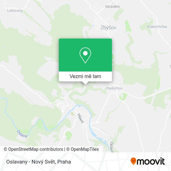 Oslavany - Nový Svět mapa