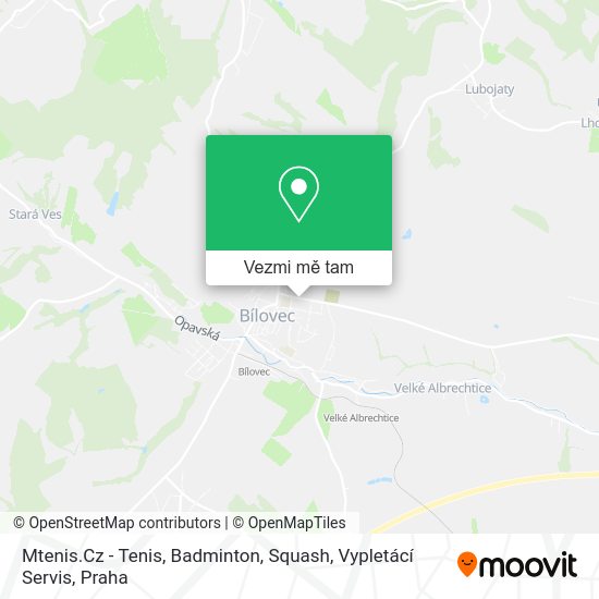 Mtenis.Cz - Tenis, Badminton, Squash, Vypletácí Servis mapa