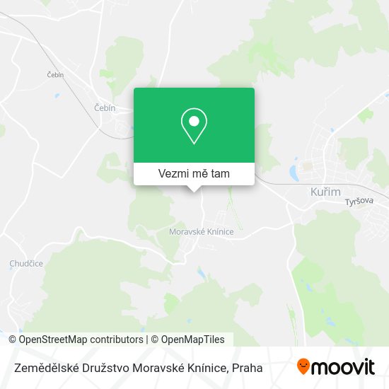 Zemědělské Družstvo Moravské Knínice mapa