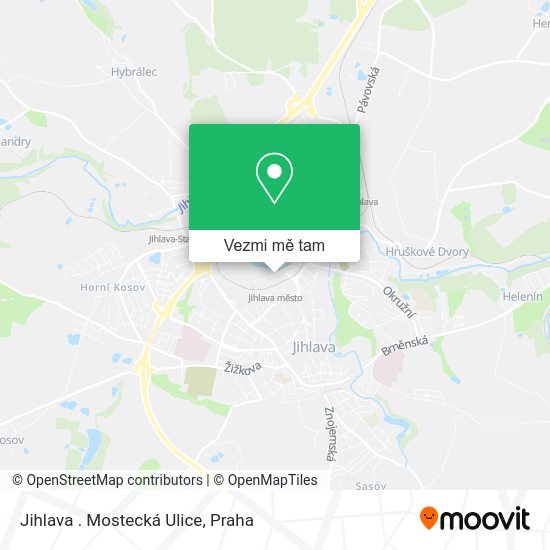 Jihlava . Mostecká Ulice mapa