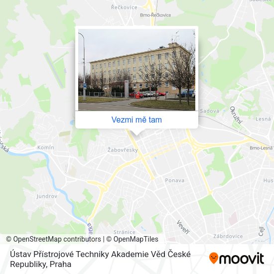 Ústav Přístrojové Techniky Akademie Věd České Republiky mapa