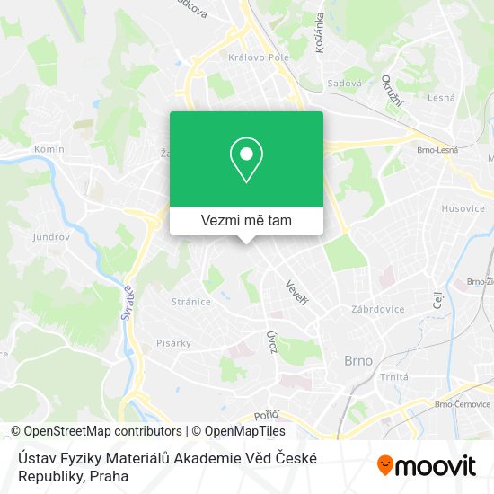 Ústav Fyziky Materiálů Akademie Věd České Republiky mapa
