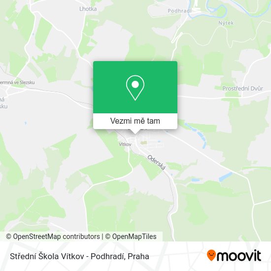 Střední Škola Vítkov - Podhradí mapa