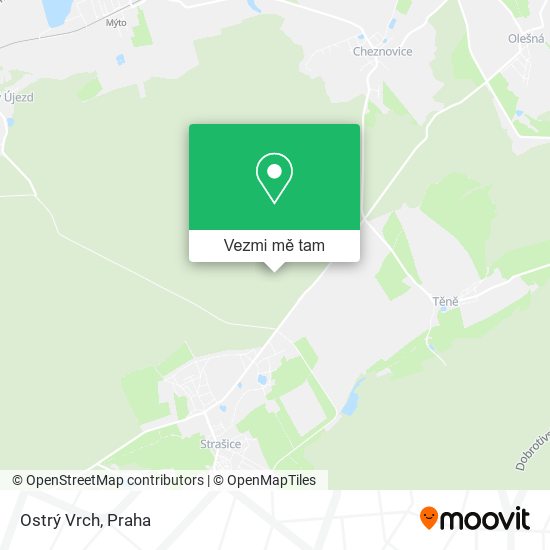 Ostrý Vrch mapa
