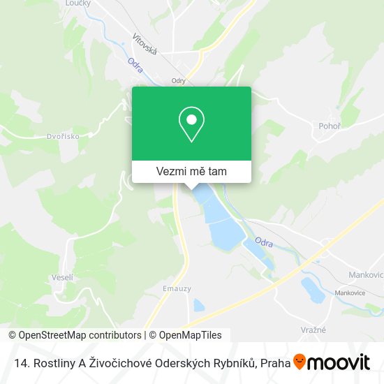 14. Rostliny A Živočichové Oderských Rybníků mapa