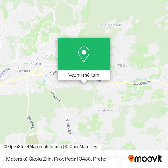 Mateřská Škola Zlín, Prostřední 3488 mapa