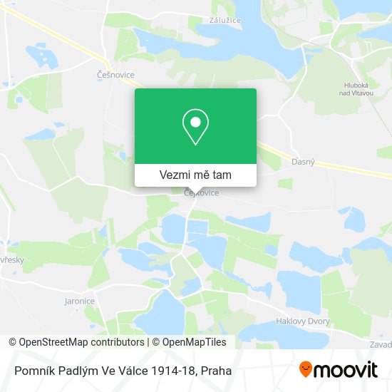 Pomník Padlým Ve Válce 1914-18 mapa