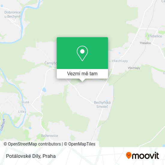 Potálovské Díly mapa