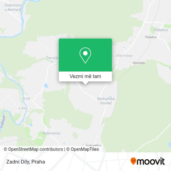 Zadní Díly mapa