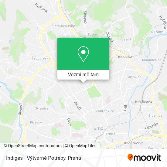 Indiges - Výtvarné Potřeby mapa