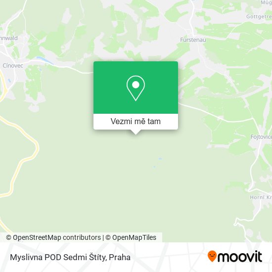 Myslivna POD Sedmi Štíty mapa