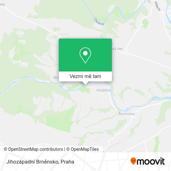 Jihozápadní Brněnsko mapa