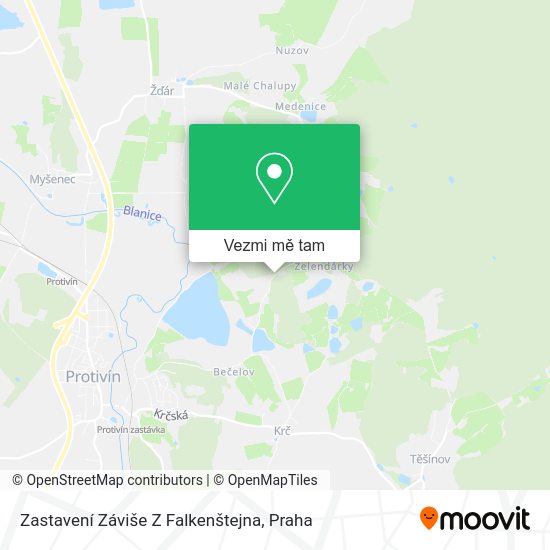 Zastavení Záviše Z Falkenštejna mapa