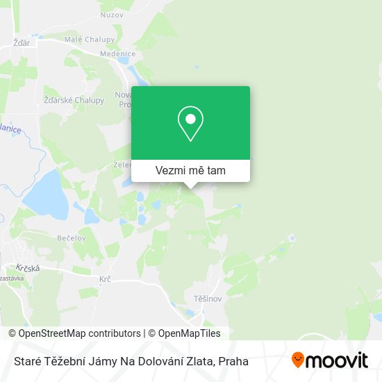 Staré Těžební Jámy Na Dolování Zlata mapa