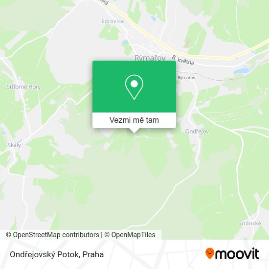 Ondřejovský Potok mapa